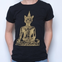 Buddha Cat T- Gold
